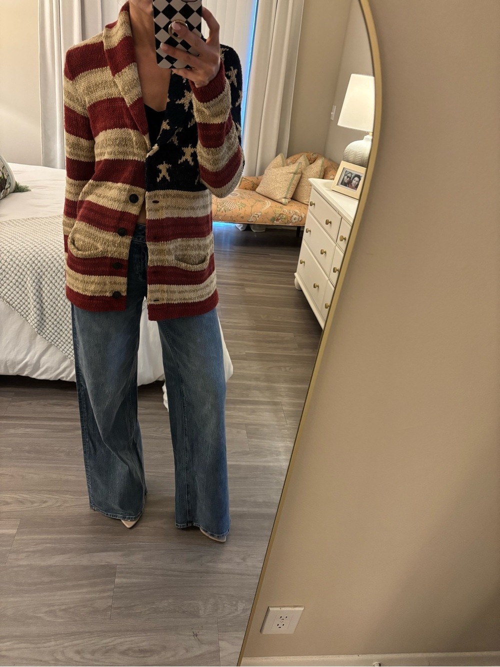 ✨ Polo Ralph Lauren Iconic American Flag Shawl Collar Cardigan — Size S ✨ - Picture 3 of 6